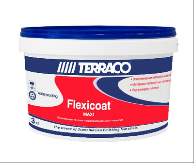 Гидроизоляционное покрытие для санузлов, готовое к применению "TERRACO" Flexicoat Maxi (Maxiroof), 12 кг