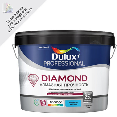 Краска Dulux Diamond Matt / Дюлакс Даймонд Мат для стен и потолков водно-дисперсионная матовая